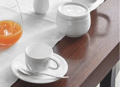 Set 6 tazzine con piattino - neve