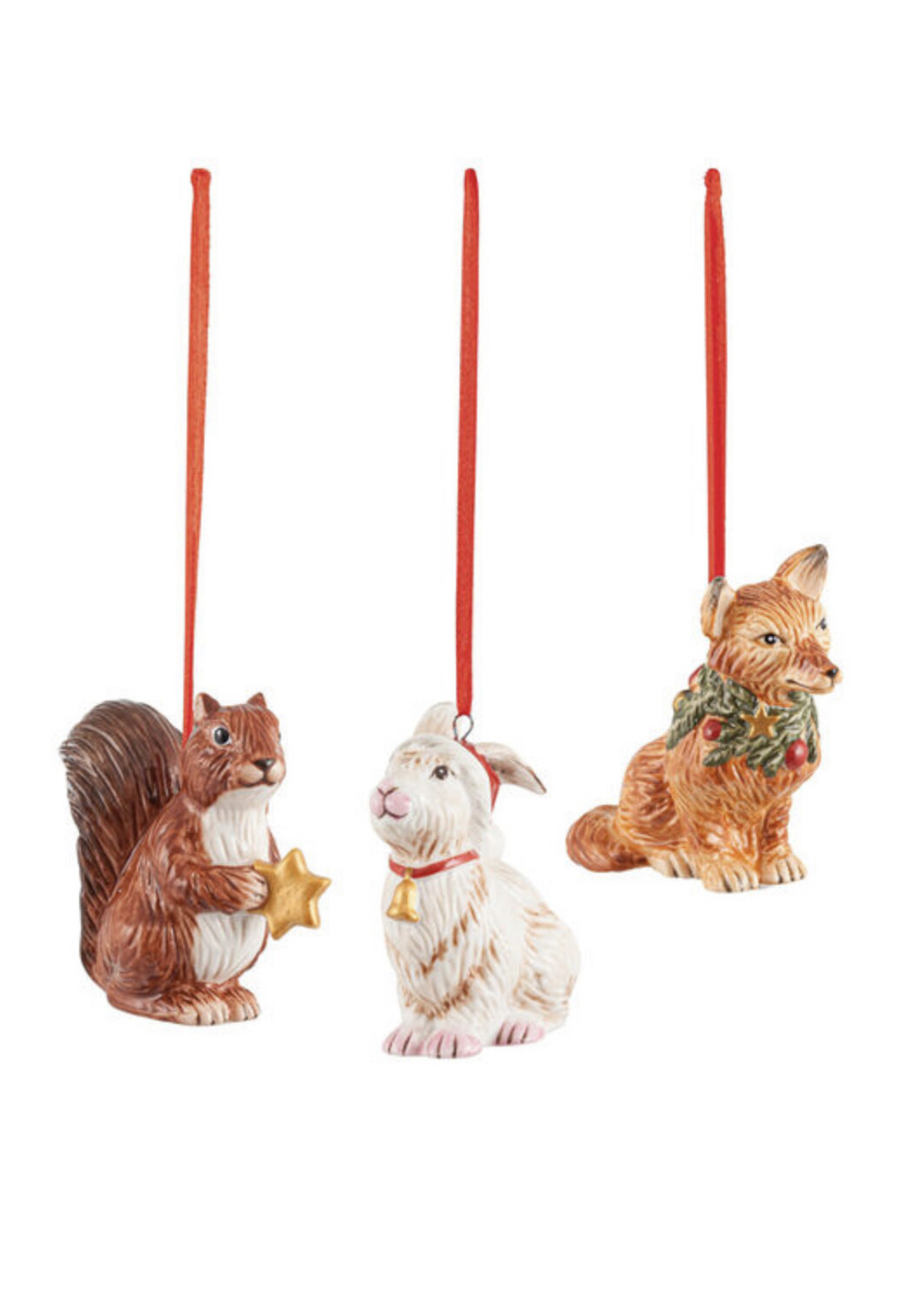 VILLEROY &amp; BOCH Nostalgic Ornaments set di addobbi animali del bosco, 6 x 7 cm, 3 pezzi