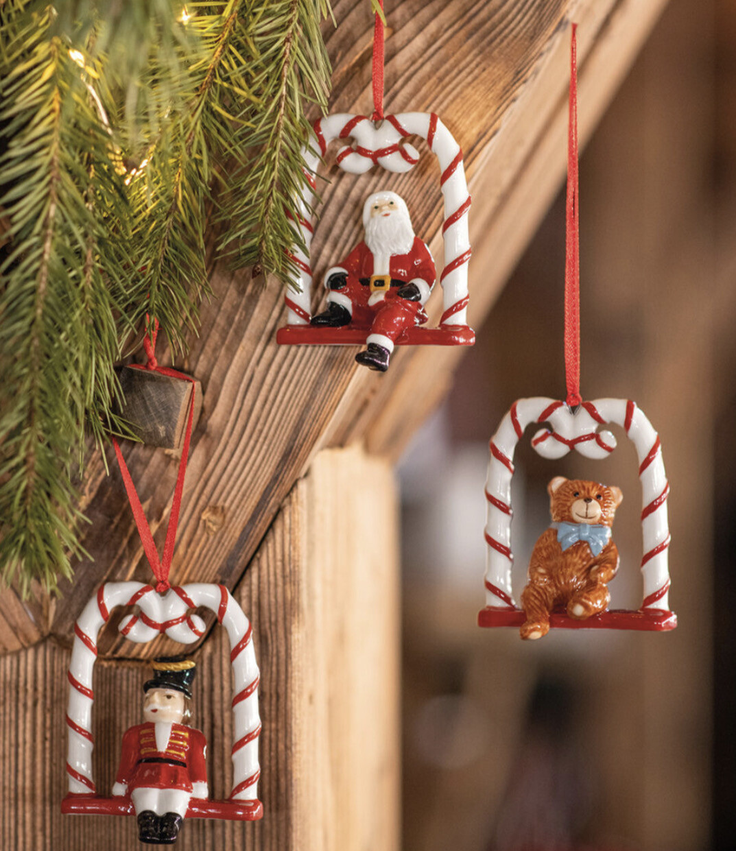 VILLEROY &amp; BOCH Nostalgic Ornaments Ornamente Harlequin,Teddy and Santa 3pcs