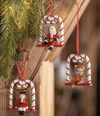VILLEROY &amp; BOCH Nostalgic Ornaments Ornamente Harlequin,Teddy and Santa 3pcs
