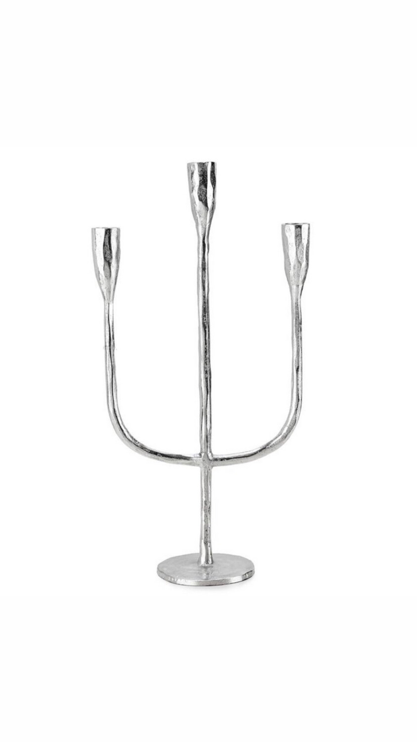 Candelabro 3 fiamme - Kamala argento