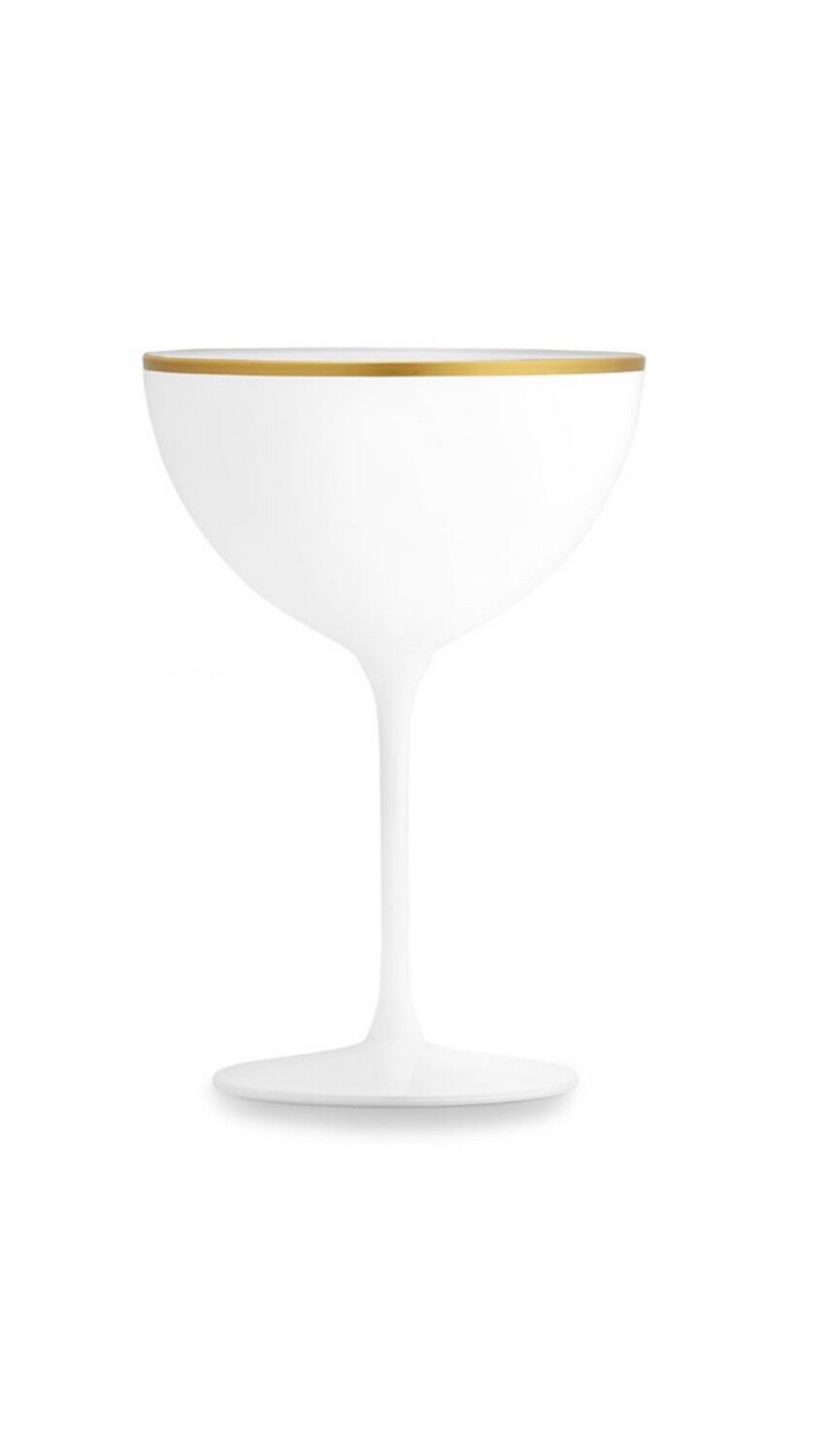 Set 6 Coppa champagne bianco filo oro - Chamonix
