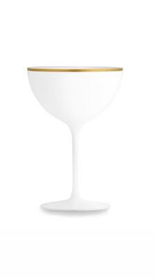Set 6 Coppa champagne bianco filo oro - Chamonix