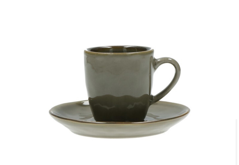 Set 6 tazze caffe con piattino - Concerto Tortora