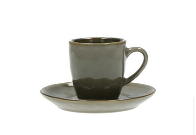 Set 6 tazze caffe con piattino - Concerto Tortora