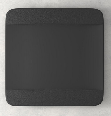 VILLEROY &amp; BOCH Set 6 Manufacture Rock piatto piano quadrato, nero