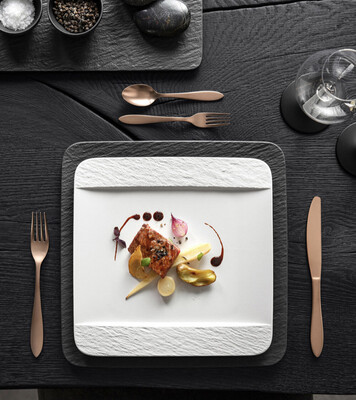 VILLEROY &amp; BOCH Set 6 Manufacture Rock Blanc piatto piano quadrato , bianco