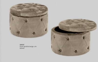 Pouf beige apribile - living Ermes
