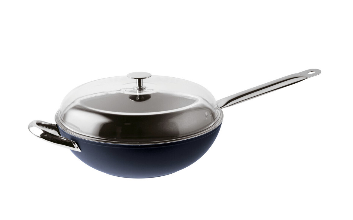 Wok cm.32 con coperchio - Midnight Blue Sambonet
