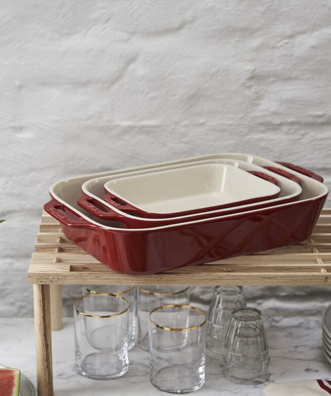 Set 3 pirofile rettangolare ciliegia - STAUB CERAMIQUE