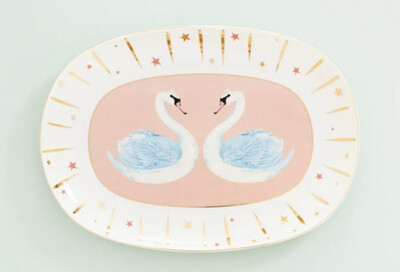 Vassoio ovale CM.40 - Cigno XMAS Yvonne Ellen