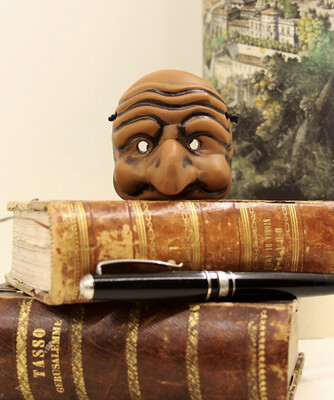 Maschera di pulcinella piccola + colori - Macrì