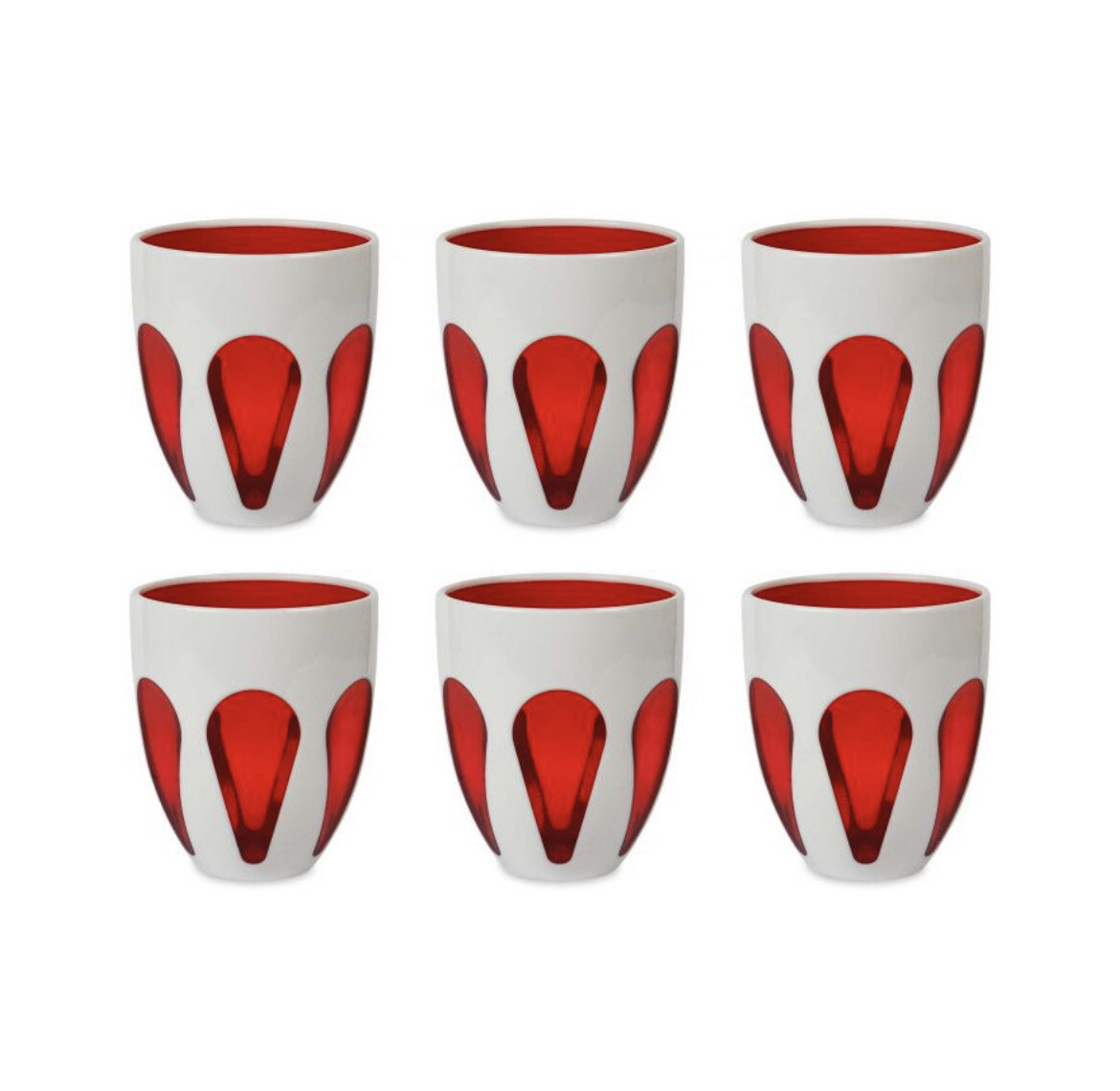 Set 6 bicchieri acqua acrilico - Bicolor Baci Milano