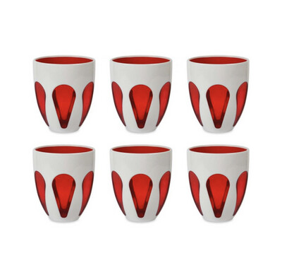 Set 6 bicchieri acqua acrilico - Bicolor Baci Milano