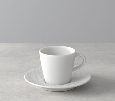 Set 12 tazzine caffe espresso con piattino - Manufacture rock Blanc Villeroy &amp; Boch
