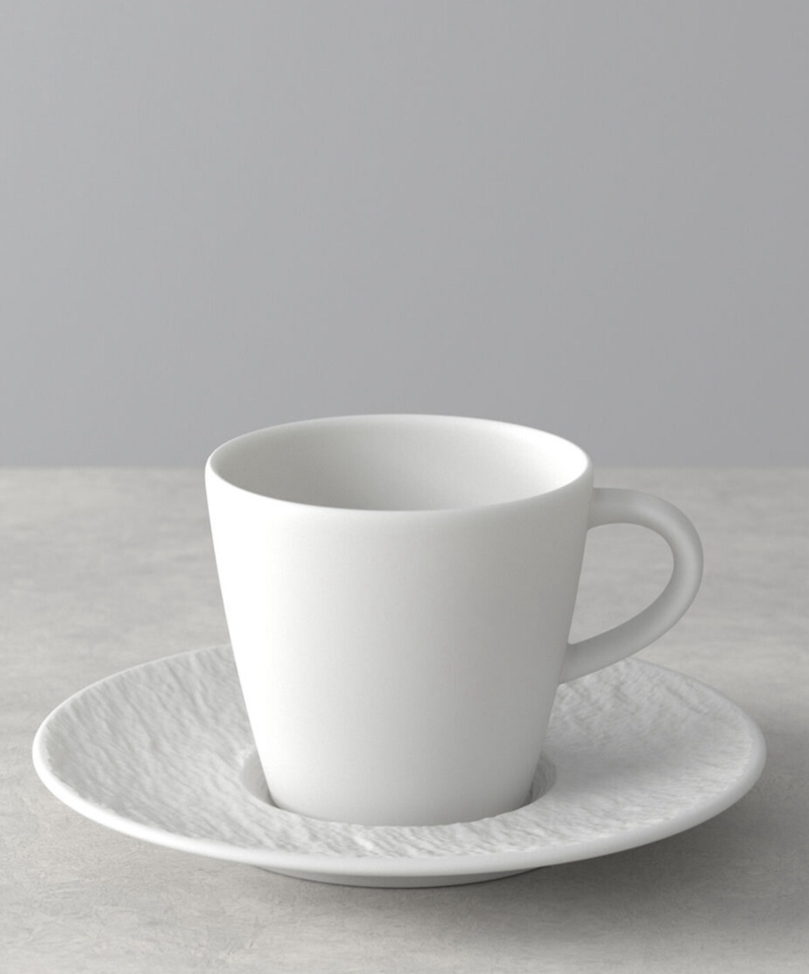 Set 6 Tazza caffe americano / té con piattino - Manufacture Rock blanc Villeroy &amp; Boch