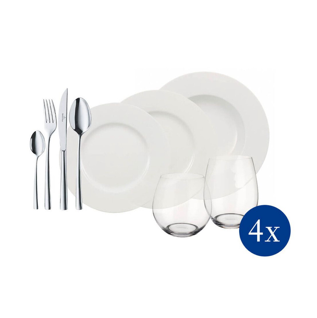 Wonderful World White 4 friends - set da tavola 36 pezzi