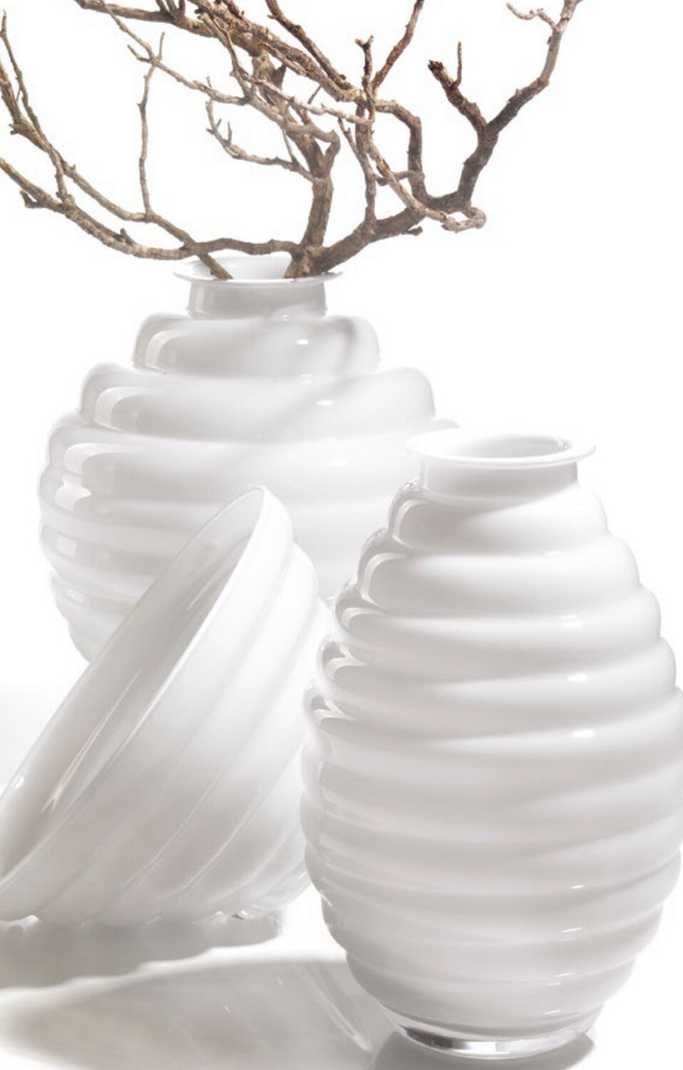 Vaso anelli bianco cm40 - Onlylux