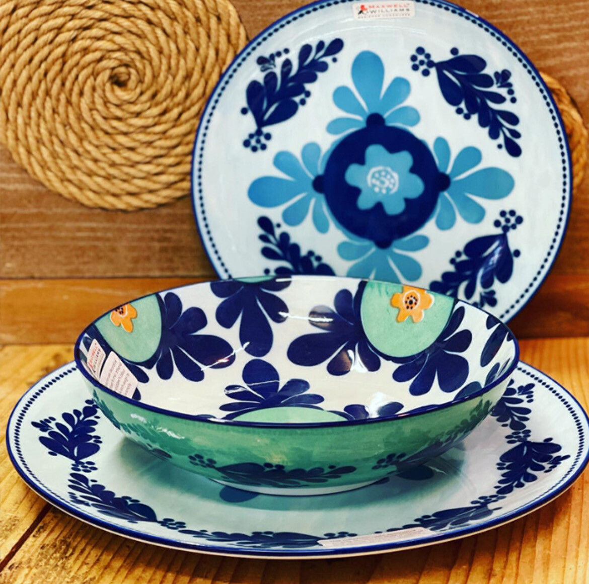 Majolica Blue Maxwell &amp; Williams - Servizio piatti 18 pezzi