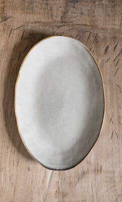 Piatto a servire ovale - Organic cream DUCH Rose 