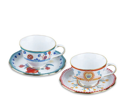 Set 2 tazze caffe con piattino - Mamma Mia Baci Milano