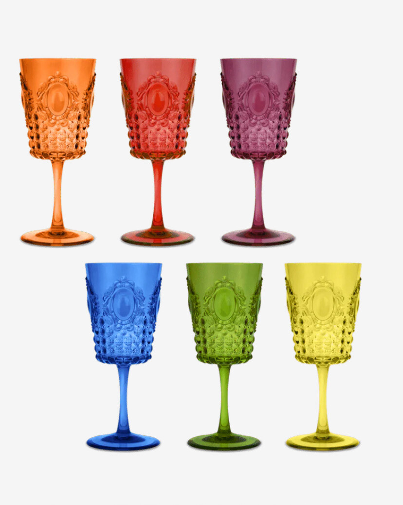 Set 6 calici vino colori assortiti - Baroque &amp; Rock Baci Milano