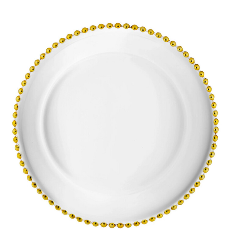 Set 6 sottopiatto vetro cm.32 - Clear pearl oro Fade