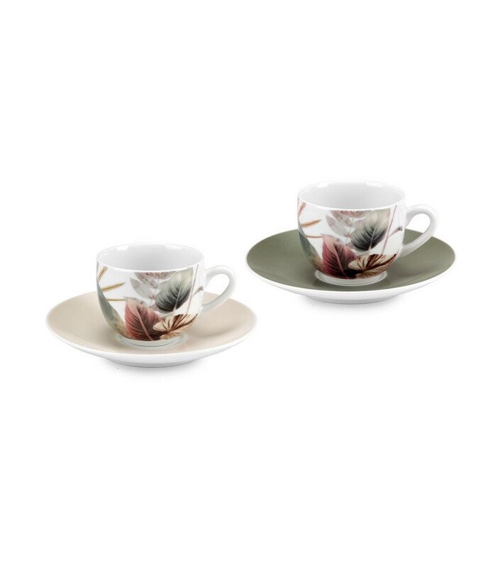 Set 6 tazze caffe con piattino - Malika Fade