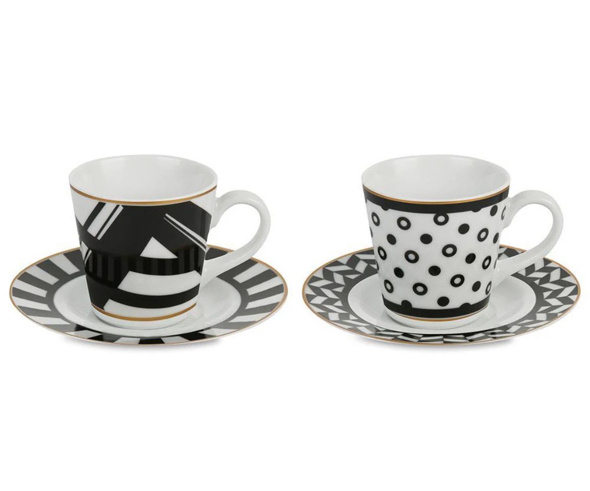 Set 2 tazzine caffe con piattino - Optical Baci Milano