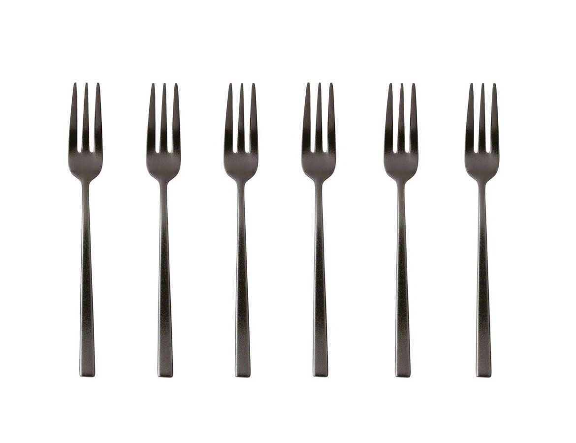 Set 6 forchettine - Rock black PVD nero lucido