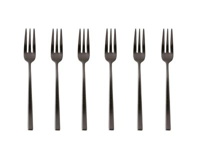 Set 6 forchettine - Rock black PVD nero lucido