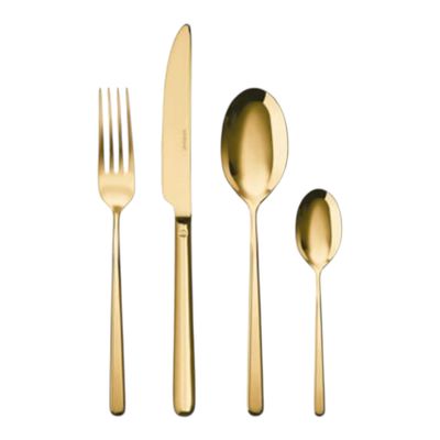 Servizio 24 pezzi monoblocco - Linear PVD oro lucido