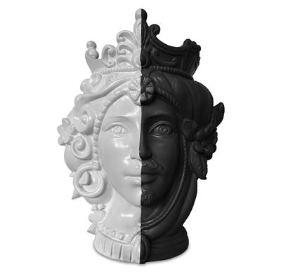 Teste coppia grande L cm.38 - Bianco e Nero Baci Milano