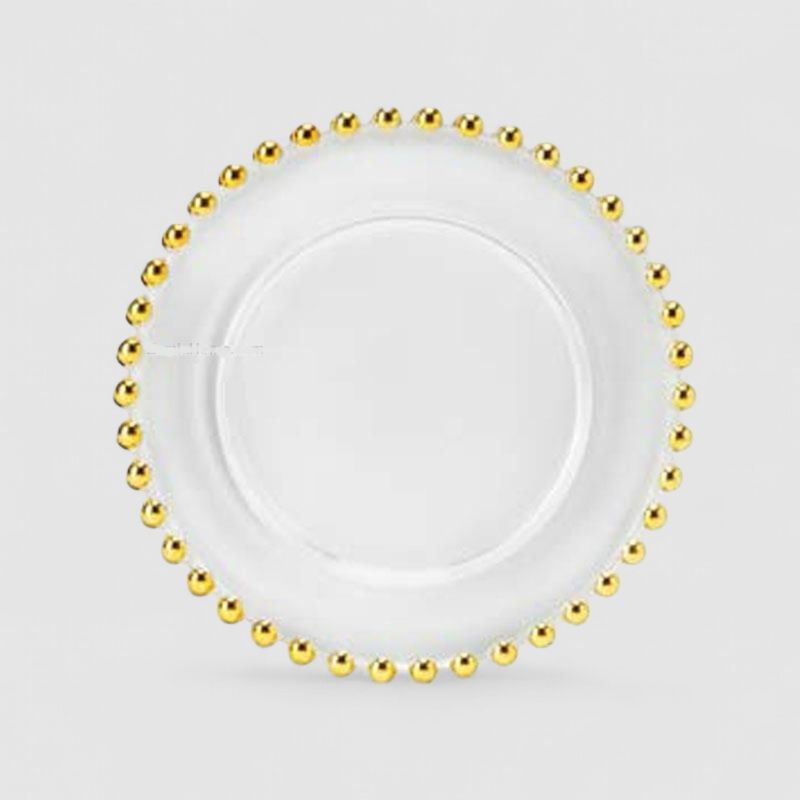 Set 6 piattini pane cm.16 Clear Pearl oro - Fade