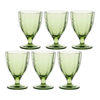 Set 6 Calice vino Amami verde prato - Rose &amp; tulipani