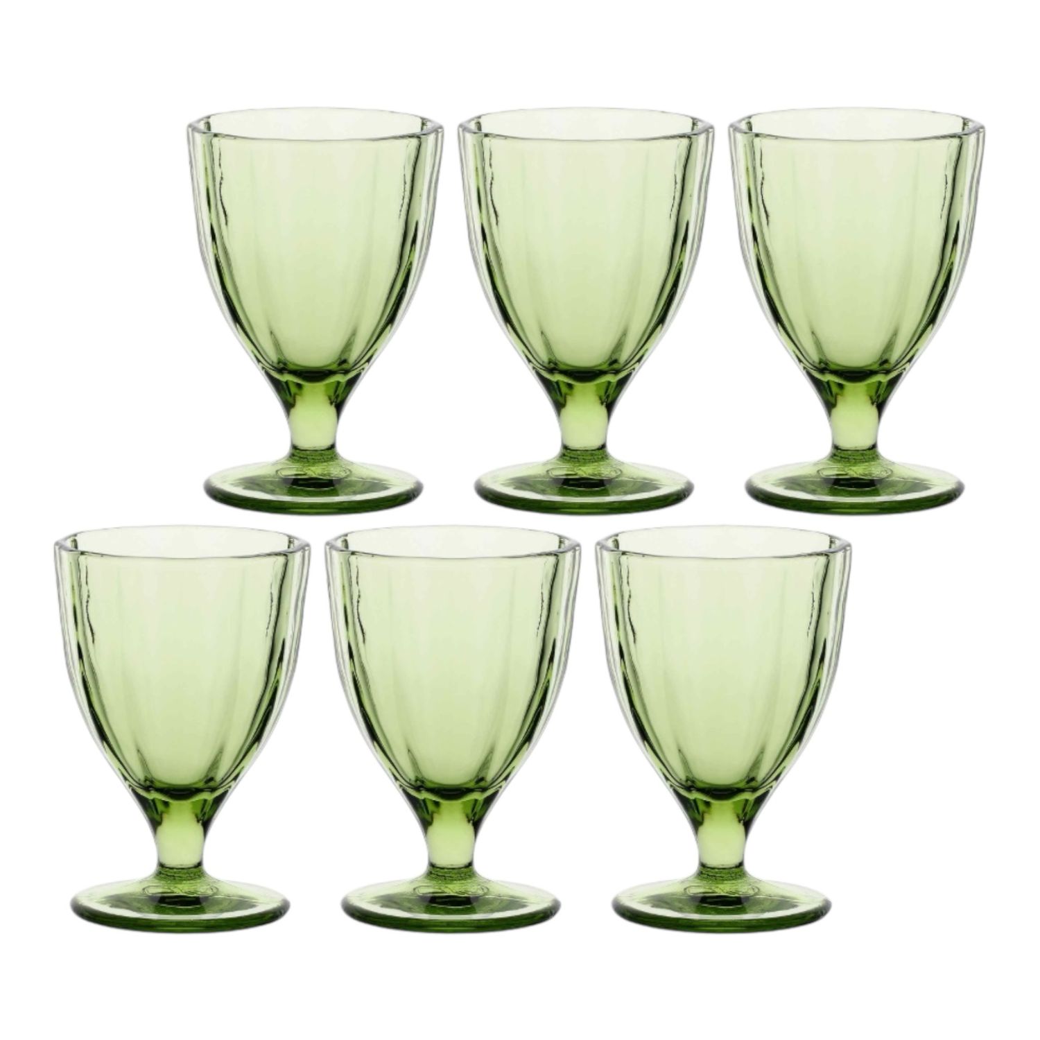Set 6 Calice vino Amami verde prato - Rose &amp; tulipani