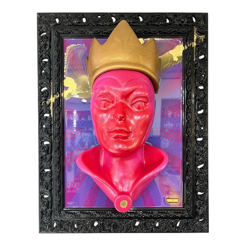 Quadro scultura testa pop rosa Strega Biancaneve - Gli unici Macri