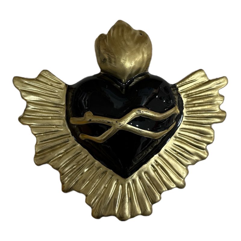 Cuore sacro in ceramica nero - Macri