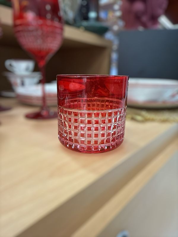 Set 12 bicchieri Arena rosso cristallo - Onlylux