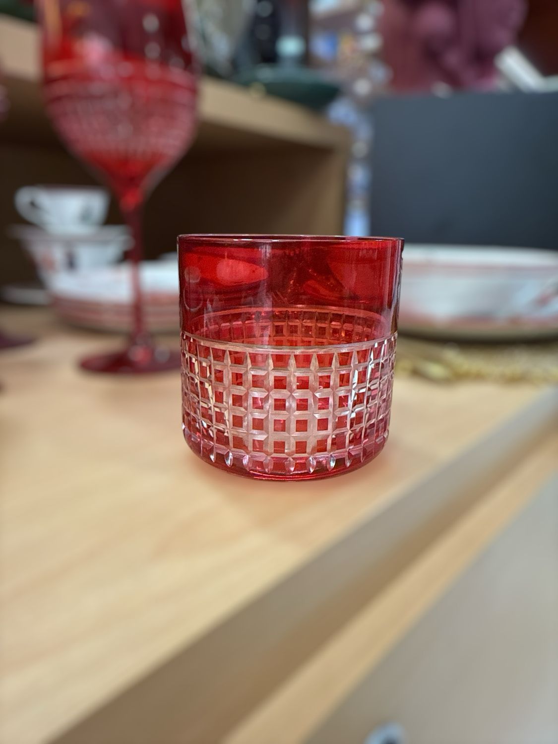 Set 12 bicchieri Arena rosso cristallo - Onlylux