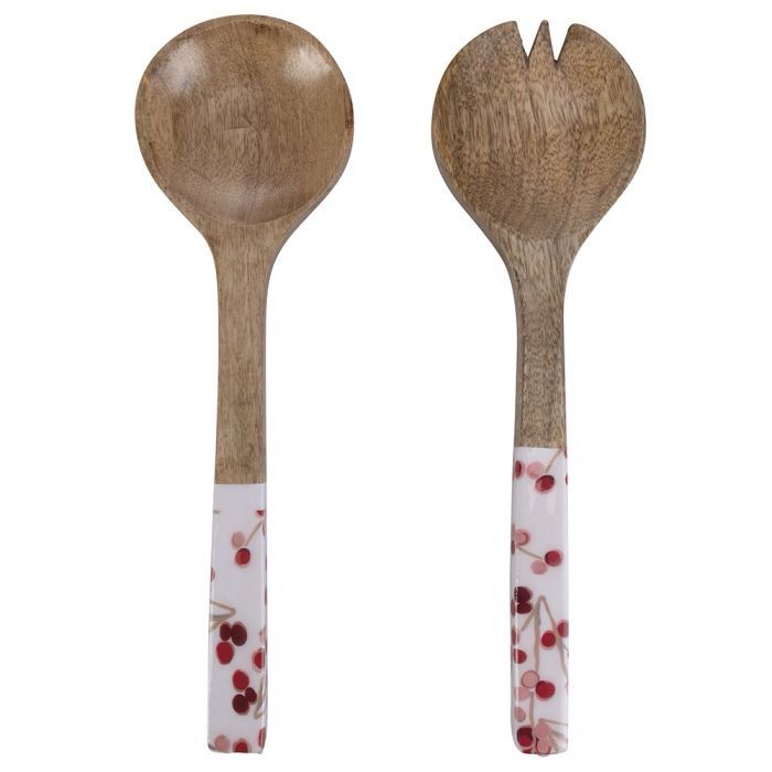 Set 2 posate insalata in legno di mango
