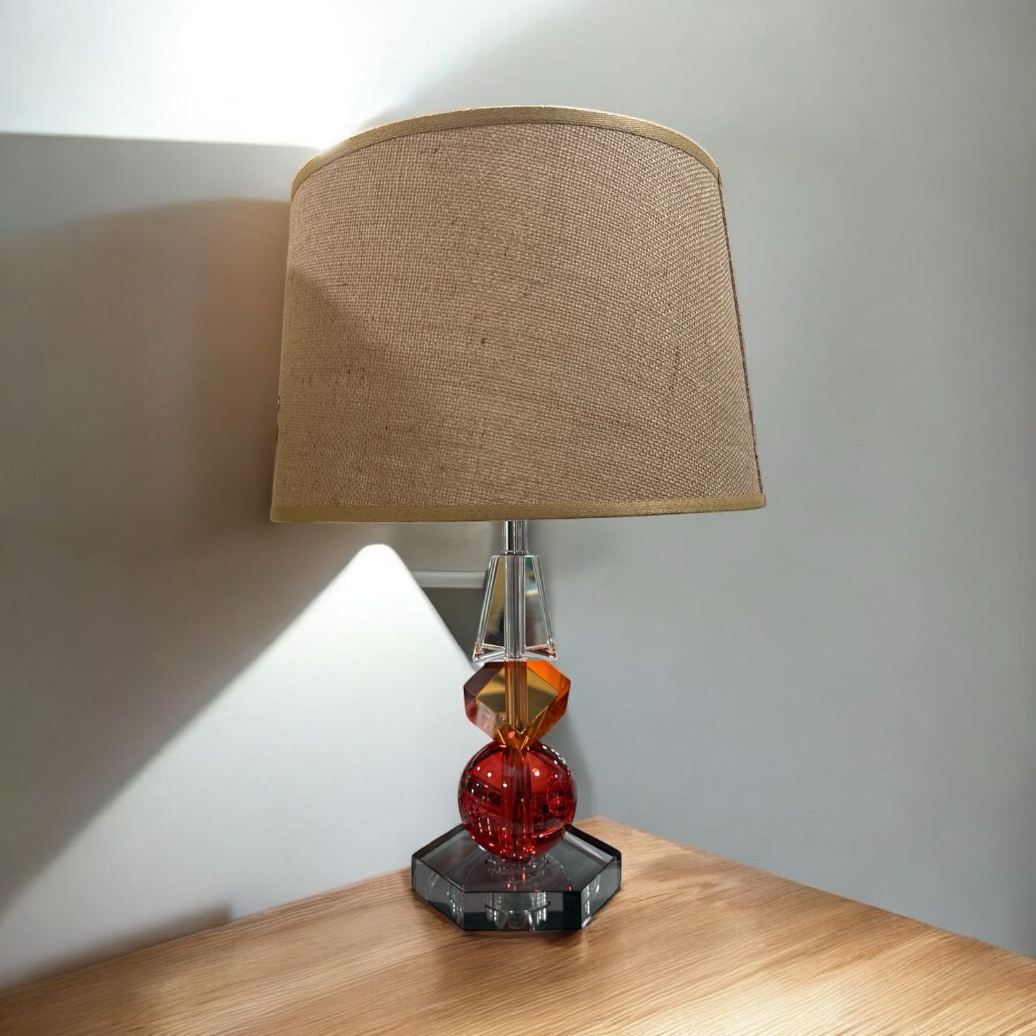 Abat-jour piccola cristallo Trigonos rosso - Onlylux H.44cm