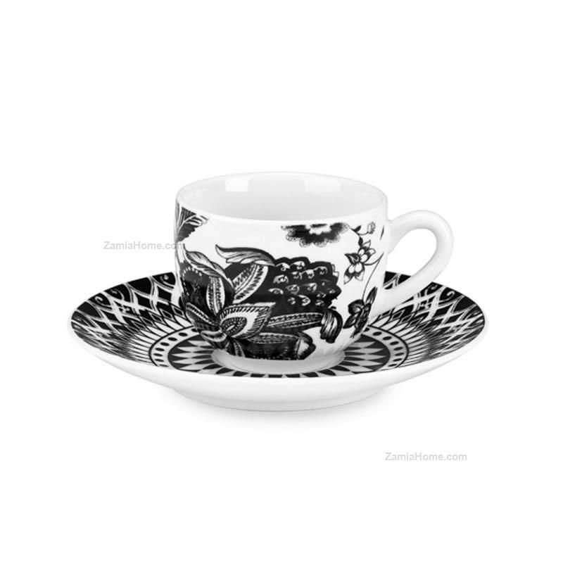 Set 6 tazzine caffè con piattino Armonia nero - FADE