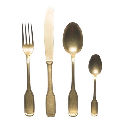 Set 24 posate acciaio finitura oro antico - Bitossi