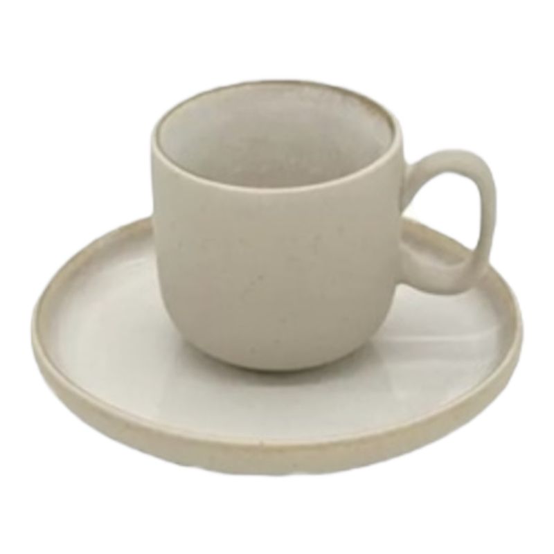Set 6 tazze caffe con piattino - Arpeggio Avorio Rose e Tulipani