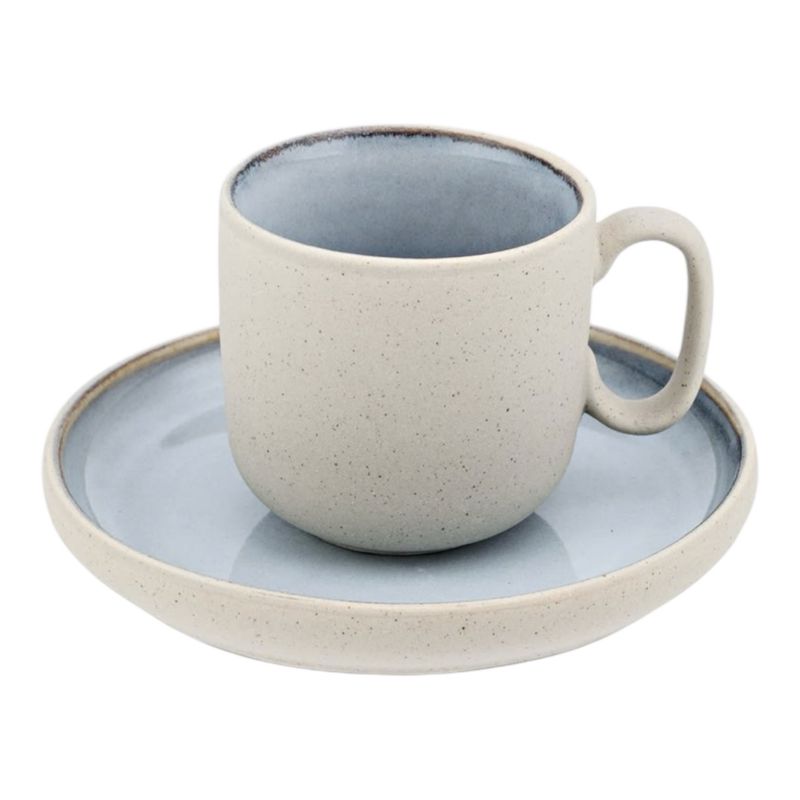 Set 6 tazze caffe con piattino - Arpeggio Ceruleo Rose e Tulipani 