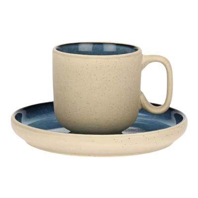 Set 6 tazze caffe con piattino - Arpeggio Blu Rose e Tulipani
