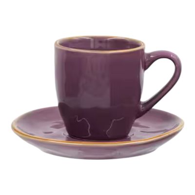 Set 6 tazze caffe con piattino - Concerto Malva Rose e Tulipani