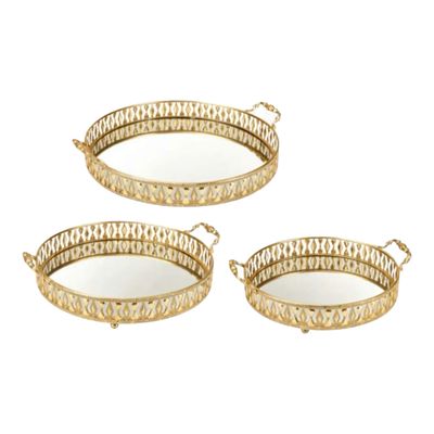 Set 3 vassoi Elsa Oro e specchio - Fade