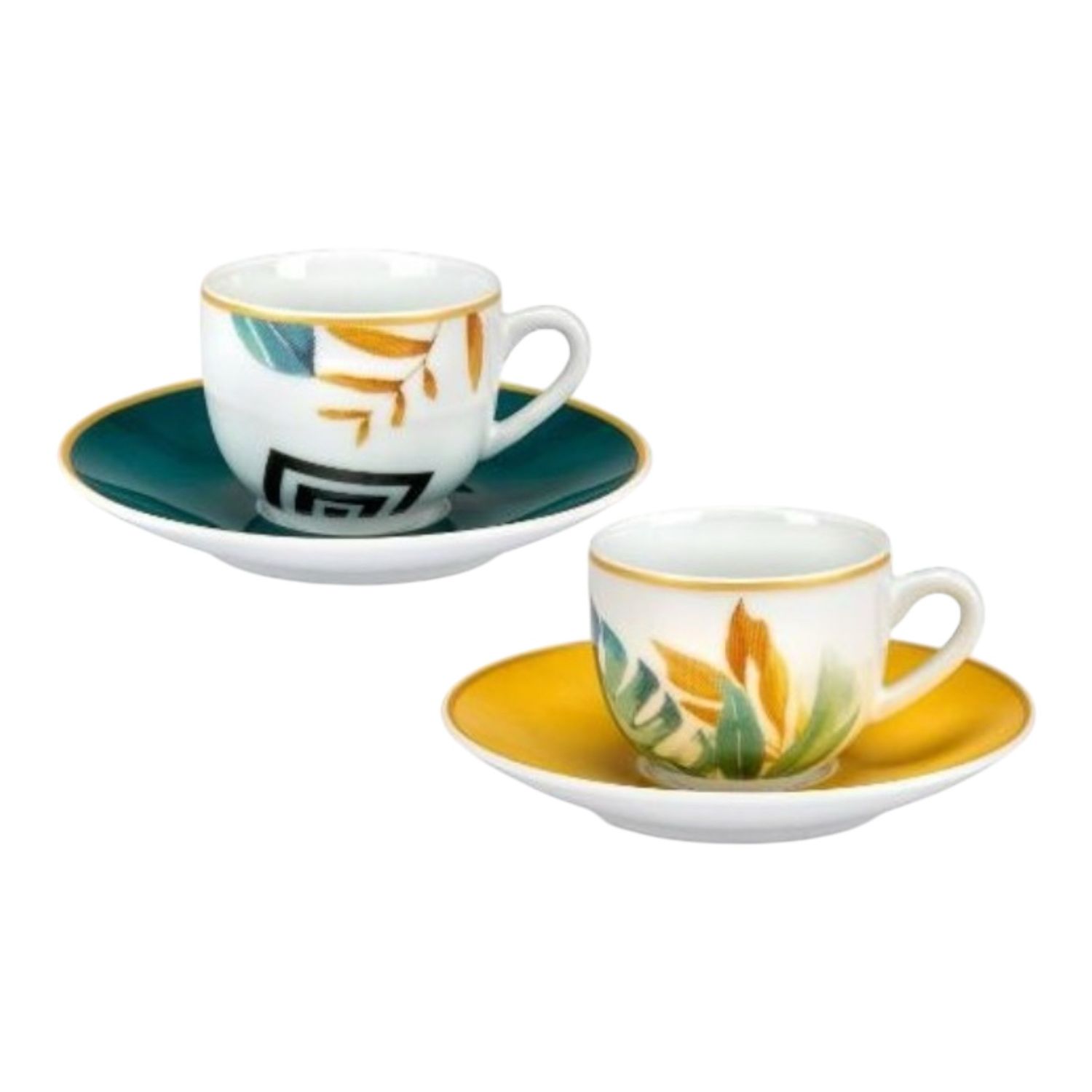Set 6 tazze caffe con piattino - Palm Fade